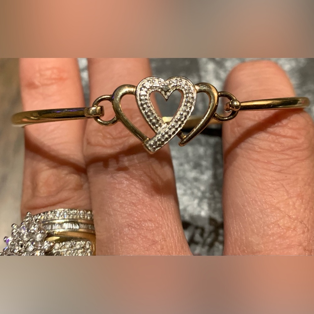925 STAMPED HEART SHAPED BRACELET